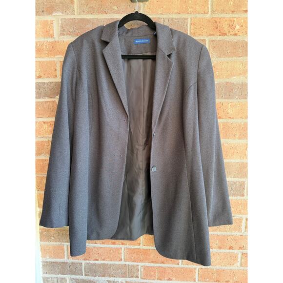 Karen Scott Jackets & Blazers - Karen Scott Womens Dark Gray Princess Cut Blazer Long Sleeve Classic Size 18
